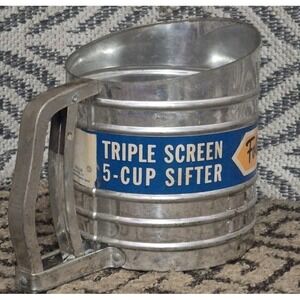 Vintage Foley 5-Cup Triple Screen Flour Sifter No. 138 USA‎ Made